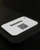 ETYKIETA NA TELEFON NFC + KOD QR - PCV biel + nadruk w kolorze