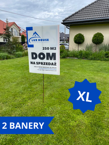 Baner reklamowy prosty wersja XL - zestaw 2 banerów reklamowych dla Twoich nieruchomości
