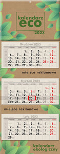 Kalendarz ścienny trójdzielny dla biur nieruchomości z logiem agencji - wzór 1 - "EKO"